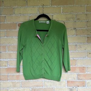 Autumn Cashmere Green Cotton Cardigan Sweater